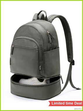 Lightweight Waterproof Gym Backpack with Shoe Compartment & Wet Pocket